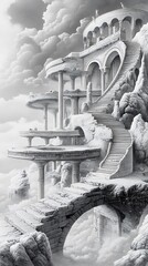 Celestial Monochrome: A Dream in Stone