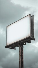Fototapeta premium Photorealistic Close-Up of Blank Billboard with Soft Diffuse Light and Minimal Background