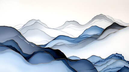 Ink Wash Mountains: Fluid Serenity