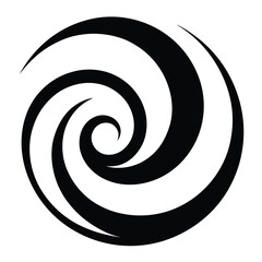 Naklejka premium Abstract black and white spiral swirl icon design