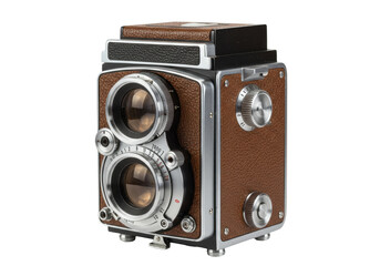 Isolated twin lens reflex camera for photography enthusiasts and retro style lovers