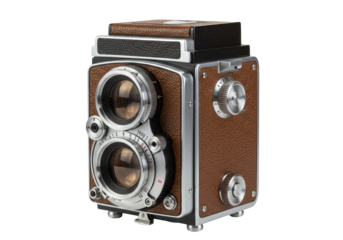 Isolated twin lens reflex camera for photography enthusiasts and retro style lovers