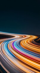 Night's Embrace: Light Trails Dance