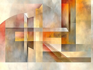Warmth & Geometry: Abstract Digital Painting