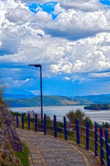 Der Pamvotida-See bei Ionnina, Epirus (Griechenland)