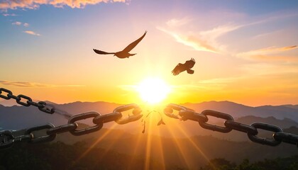 Symbolic Visual Representing Freedom Escape