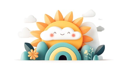 Sunny Day Delight: 3D Papercraft Scene