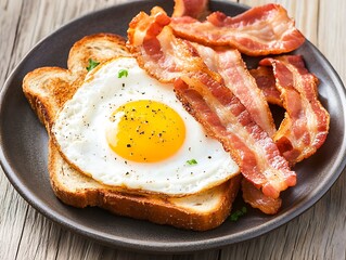 Heart-Shaped Sunrise: Bacon & Egg Delight