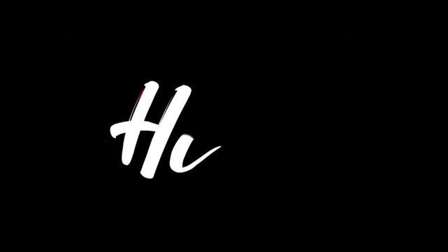 Animated Hello Handwritten Text in white Color. Great for video introduction, 4K Footage Animation. Transparent background