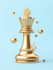 Golden Reign: A 3D Chess Masterpiece