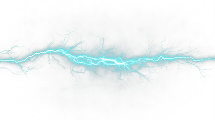 Powerful lightning strike PNG. Vertical blue thunder bolt.