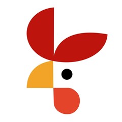 Head Minimalist chicken logo design inspiration Vector Design Template