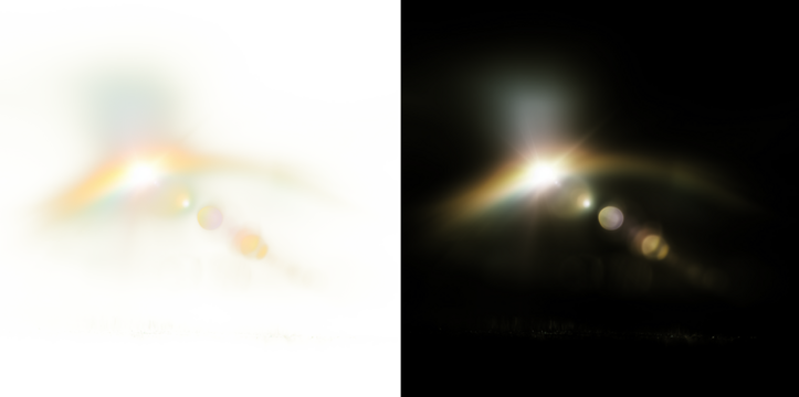 Soft lens flare with rainbow haze PNG. Abstract light leak overlay