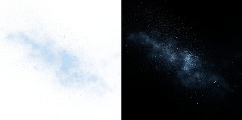 Blue cosmic dust cloud PNG. Abstract nebula particle effect. © Iryna