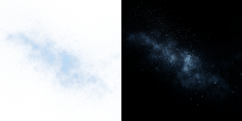 Blue cosmic dust cloud PNG. Abstract nebula particle effect.