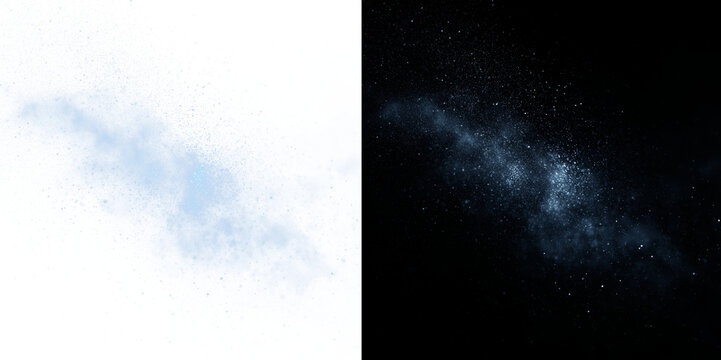 Blue cosmic dust cloud PNG. Abstract nebula particle effect. - Powered by Adobe