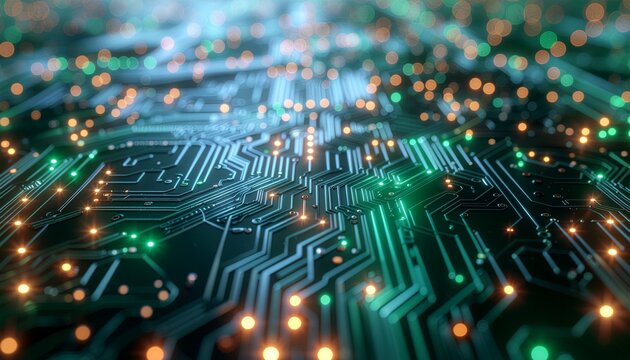 Explore the intricate world of modern technology with vibrant circuit board patterns, perfect for digital innovation or futuristic concepts