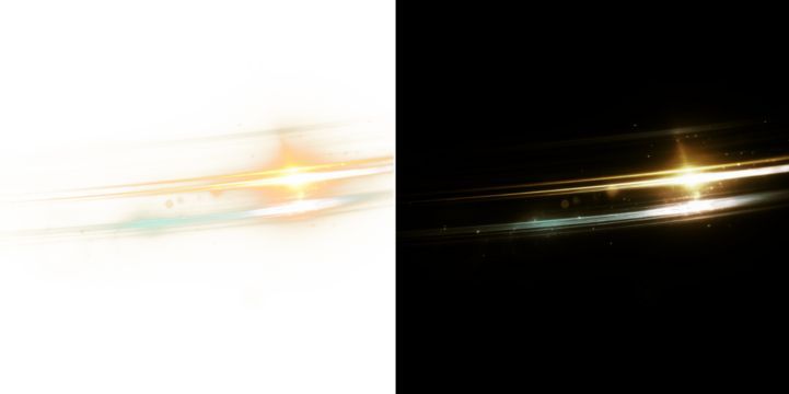 Cinematic diagonal lens flare PNG. Abstract light leak overlay.