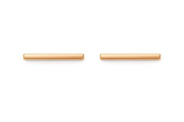 Obraz premium Two sleek metallic bronze bars with rounded ends, isolated on transparent background.
