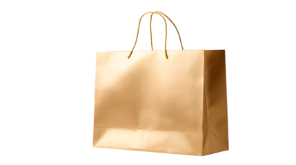 brown paper shopping bag mockup 3d render icon in cartoon plastic style minimal isolated on transparent white background