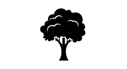 Silhouette of a tree on white background
