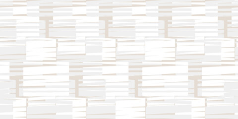 Modern seamless vector pattern with abstract horizontal brush stroke blocks in soft beige and white tones. Minimalistic geometric background for prints, textiles and packaging