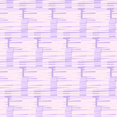 Seamless abstract vector pattern with hand drawn brush stroke rectangles in soft pastel lilac and violet shades. Modern minimal background for fabric, wrapping, and wallpaper