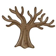 Cute watercolor Halloween Dry tree.