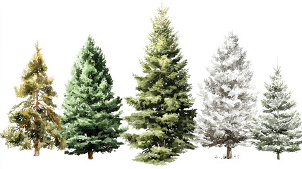 Fototapeta premium Christmas tree isolated on white background