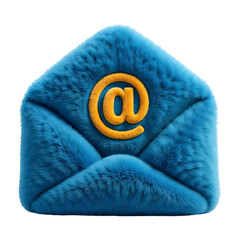 Plush email icon, isolated on transparent background