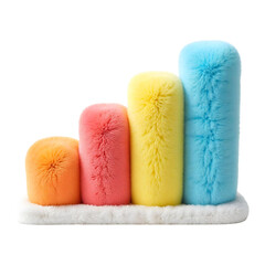 Plush chart graph, isolated on transparent background