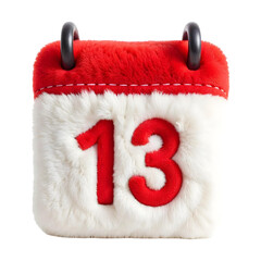 Plush calendar, isolated on transparent background