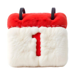 Plush calendar, isolated on transparent background