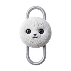 Plush paperclip, isolated on transparent background