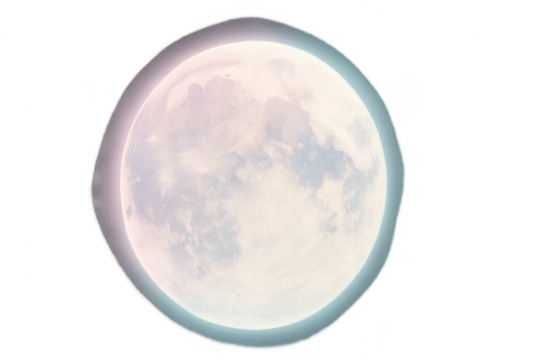 Glowing moon planet celestial orb on transparent background - Powered by Adobe