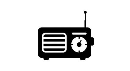 Vintage radio illustration black and white