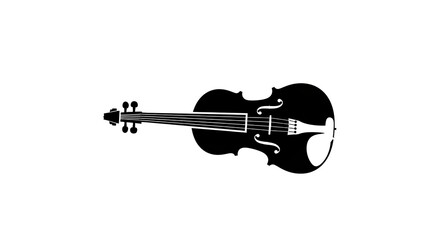 Obraz premium Violin silhouette isolated on white background musical instrument