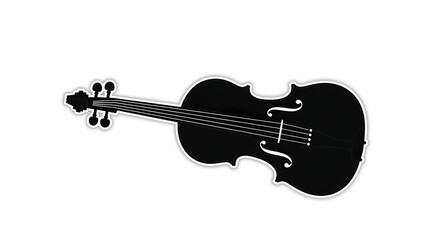 Obraz premium Violin silhouette musical instrument isolated white background