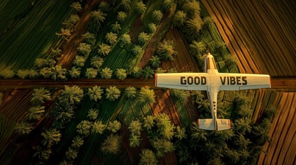A small airplane with Good