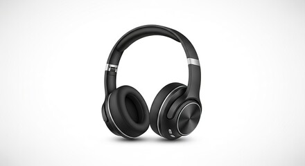 Wireless over ear headphones isolated on white background