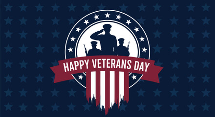Happy veterans day patriotic american flag military soldiers