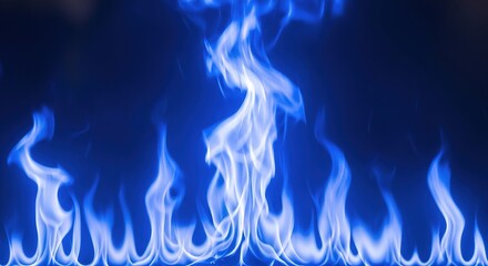 Intense Blue Flames - A Captivating Display of Energy and Heat.