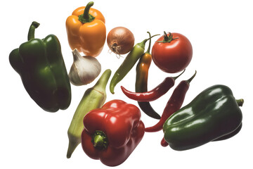 Assortment of Fresh Vegetables on White Background graphic assorted. 