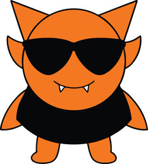 Halloween ghost with sunglasses vector art 