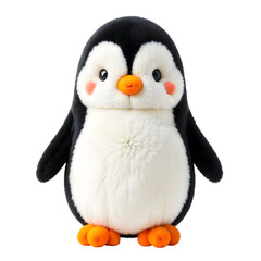 Fototapeta premium Plush penguin, isolated on transparent background