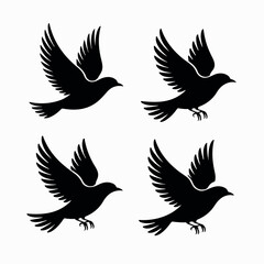 Obraz premium vector silhouettes of birds
