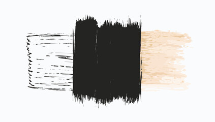 Vector art of three brush strokes in different styles, rough, grunge and watercolor