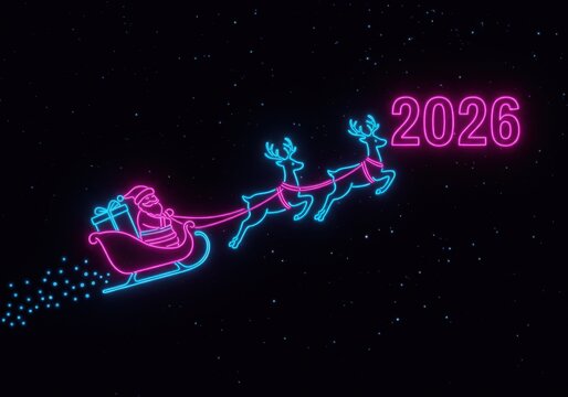 Neon Santa Sleigh for 2059