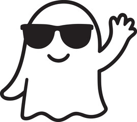 Halloween ghost with sunglasses vector art 