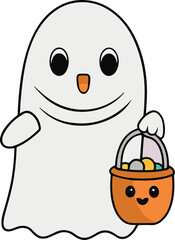 spokie vector with egg . halloween  vector design art